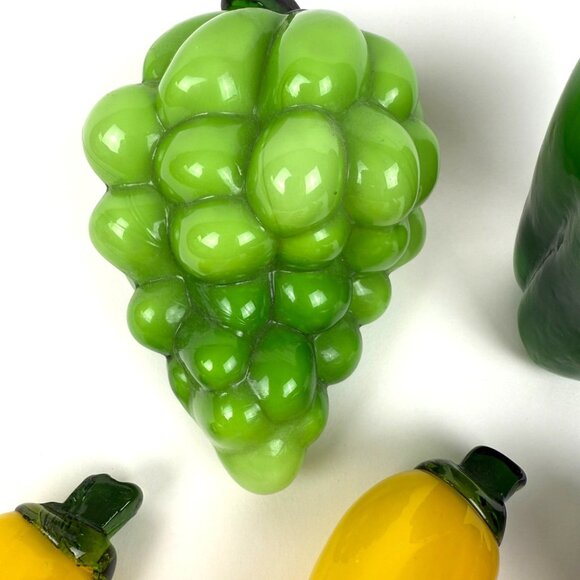 Vintage 5pc Murano Style Glass Fruit Vegetables Hand Blown Art Glass EUC - Picture 3 of 12